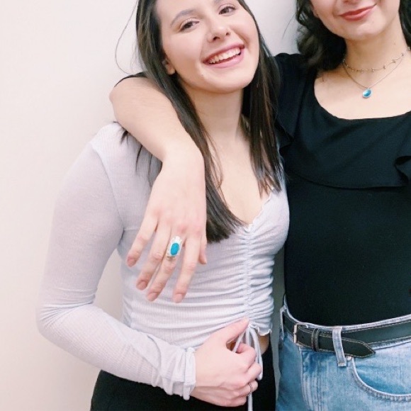 Urban outfitters long sleeve baby blue cinch top - Picture 2 of 2